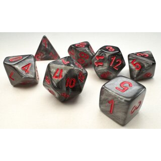 Velvet Mini-Polyhedral Black/red 7-Die Set