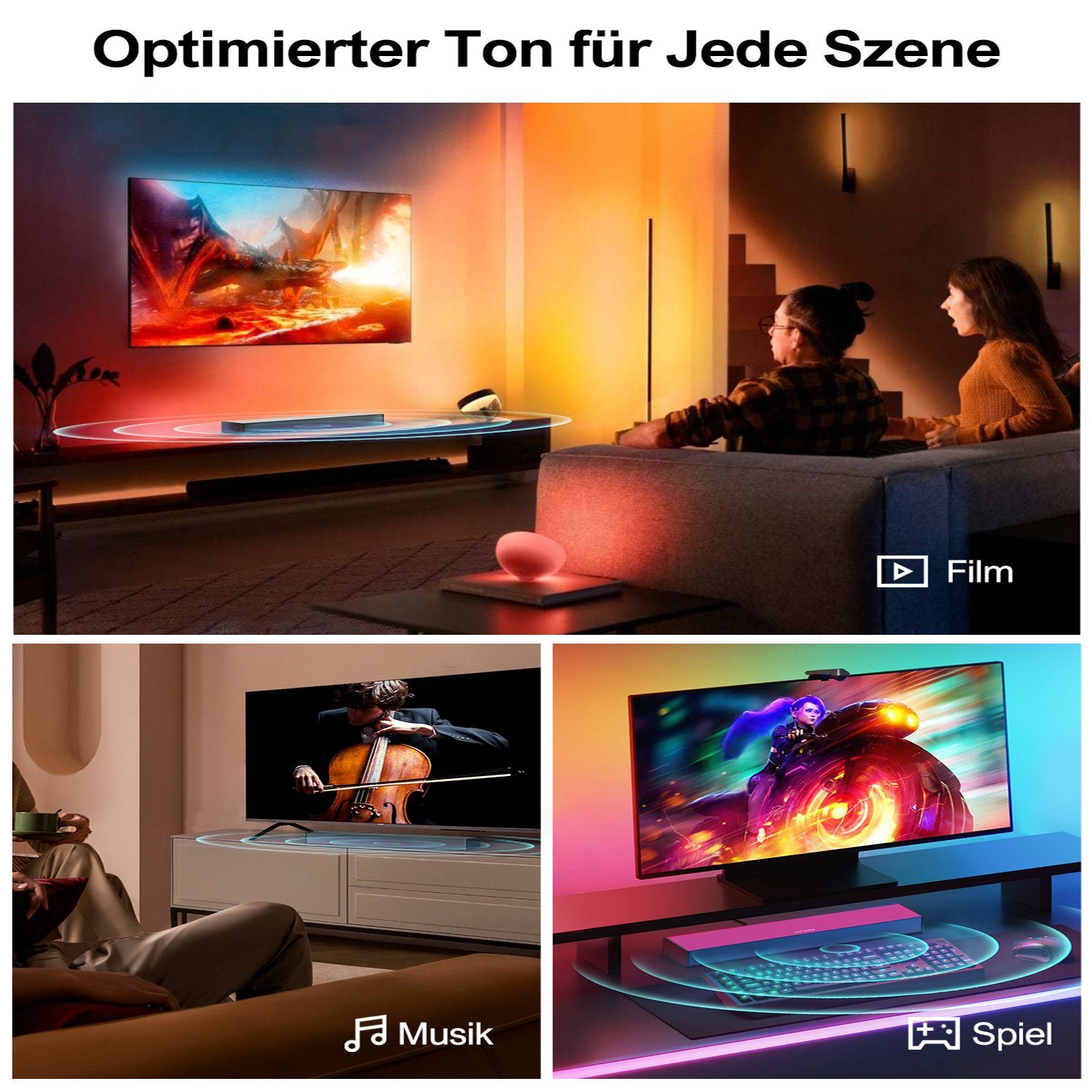 Ultimea Nova S40 2.1 Soundbar (HDMI ARC, 160 W, Surround-Sound, Bass Verbessert, 35mmT, Schlank Aber Leistungsstark)