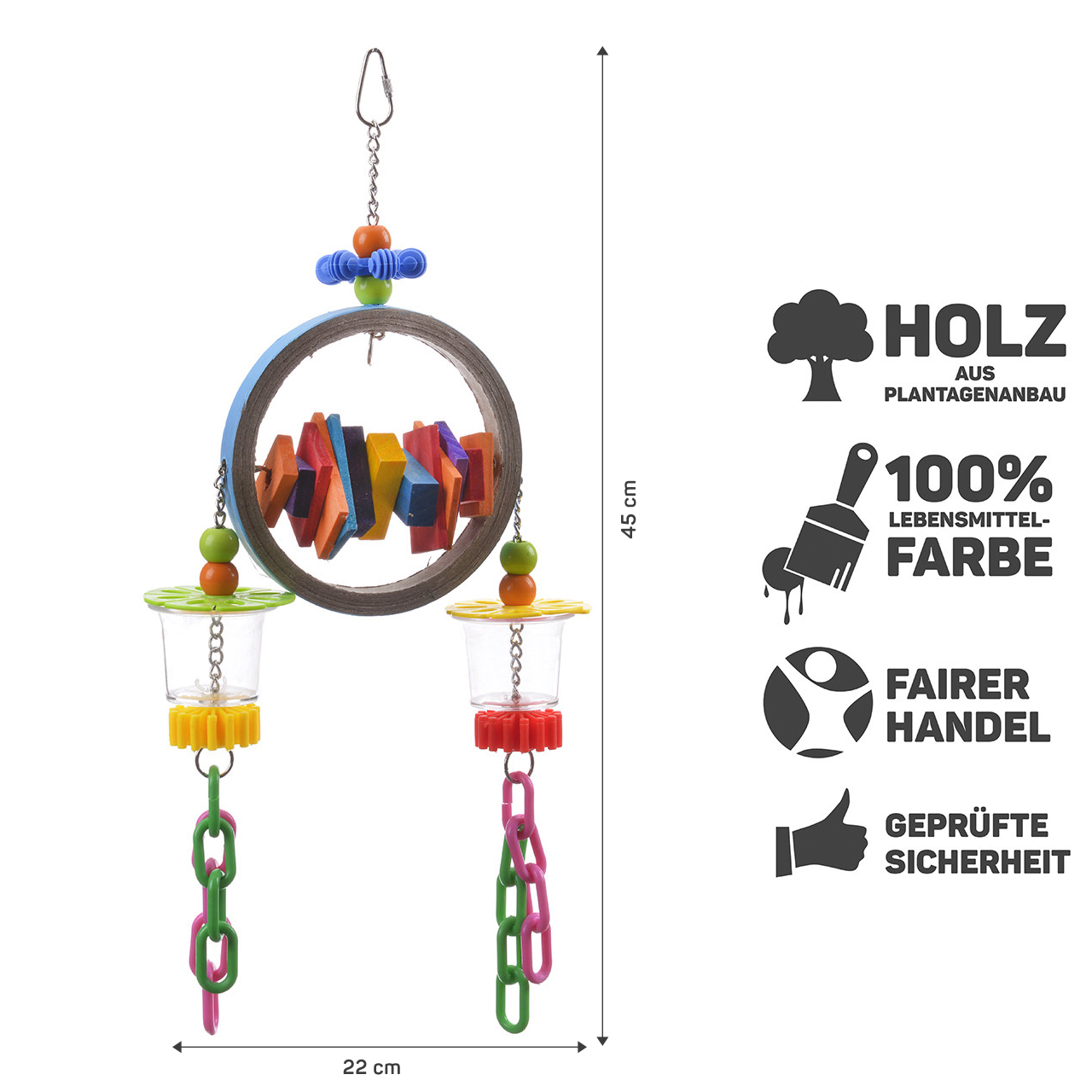 HappyBird Spielzeug HappyBird Foraging Papageienspielzeug 2 Bangel