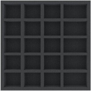 Feldherr 285 mm x 285 mm x 40 mm Schaumstoffeinlage für Brettspiele - 20 Fächer