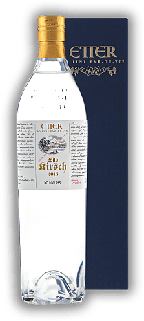 Etter Wildkirsch 2013 Etter Wildkirsch 2013 Die Finesse und Geschmacksvielfalt dieses Etter Wildkirsch 2013 haben schon manche Nichtkirschtrinker zu absoluten Kirsch-Fans gemacht. Jahrgang 2013 - 0,7	 Liter - Vol 42%
