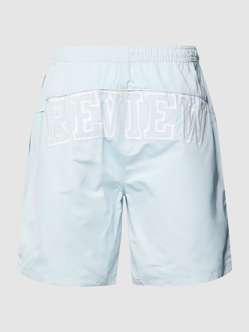 Badehose mit Label-Stitching in hellblau