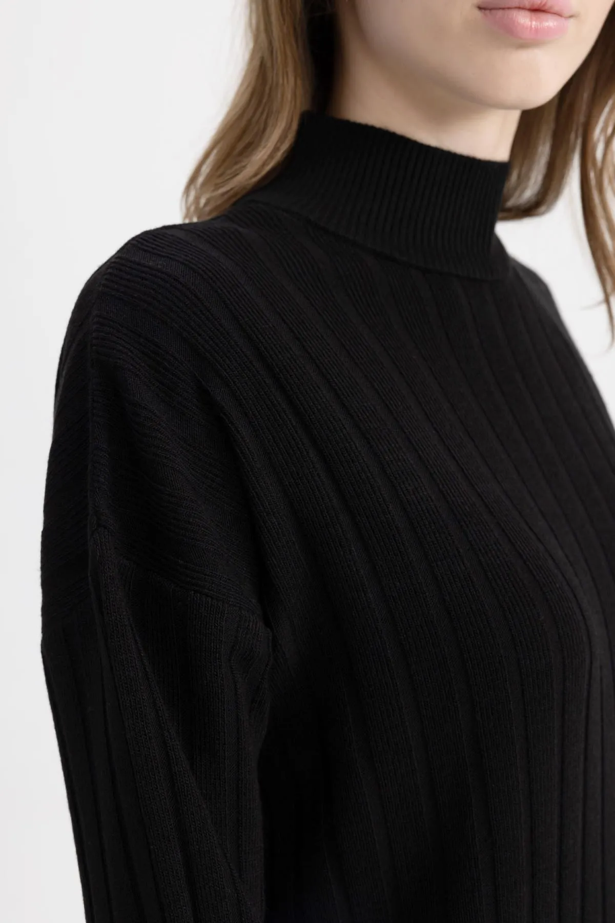 DeFacto  Langärmliges Kleid mit halblangem Rollkragen und normaler Passform