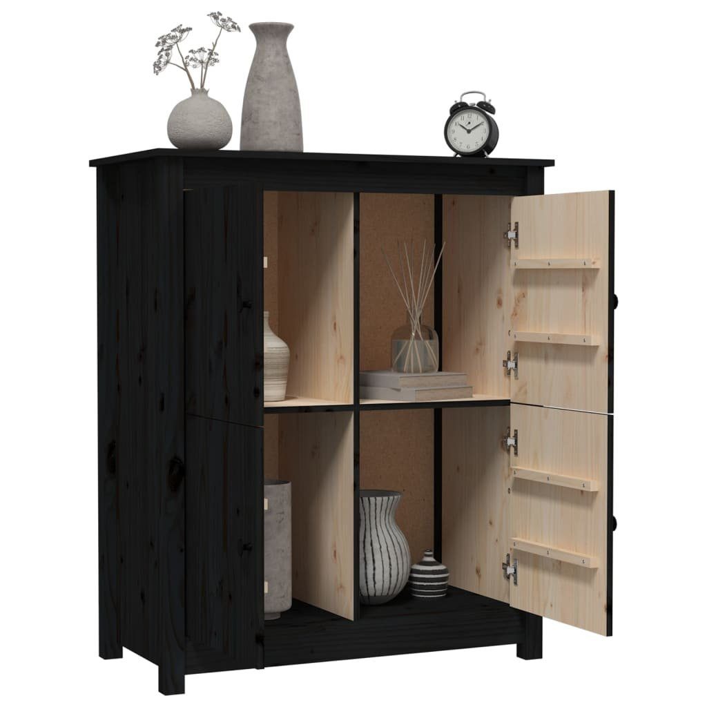 vidaXL Sideboard Sideboard Schwarz 83x41,5x100 cm Massivholz Kiefer (1 St)