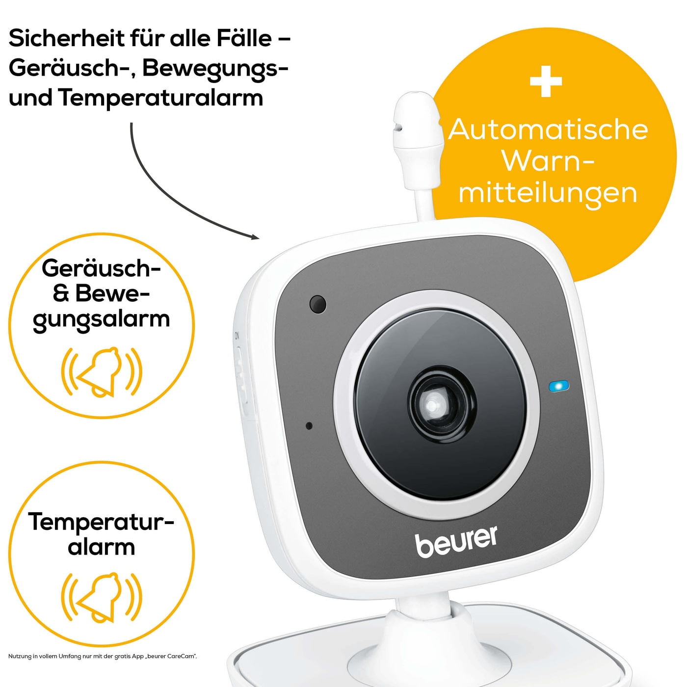 Beurer Baby Care Monitor BY 88 Smart-Jederzeit sehen und hören, was zu Hause los ist