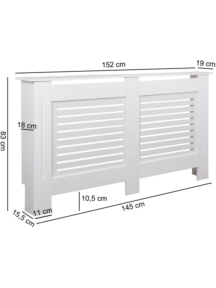 KADIMA DESIGN Moderne Heizkörperabdeckung mit Lamellenmuster, elegante Lösung, Weiß günstig kaufen onesize