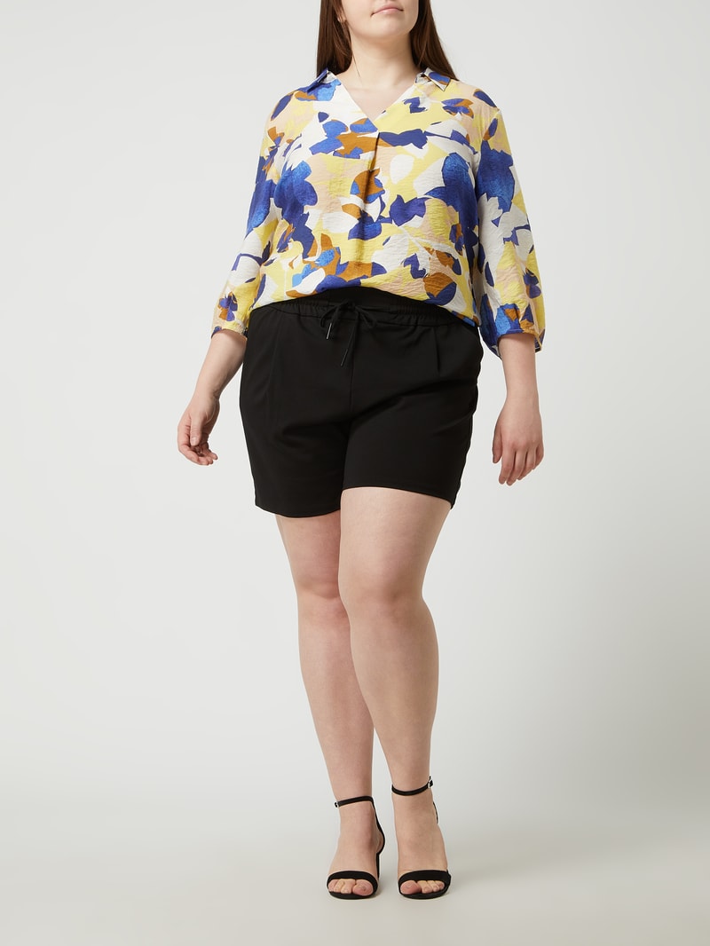 PLUS SIZE Shorts mit Stretch-Anteil Modell 'Eva' in schwarz