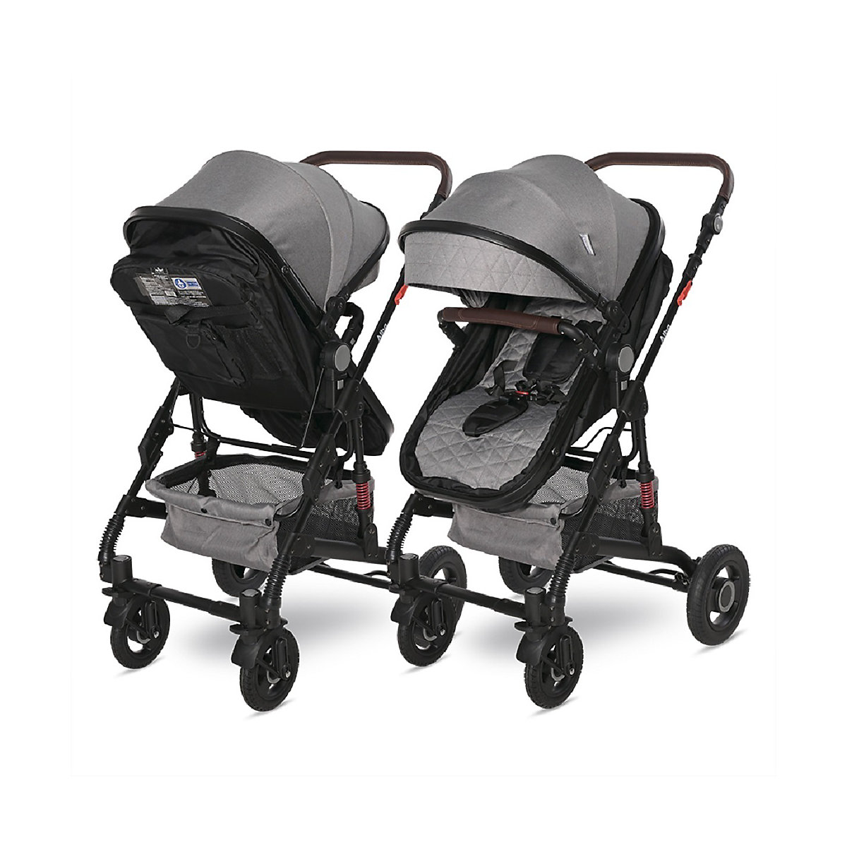Kinderwagen Alba 2 in 1, Babywanne als Sportsitz einsetzbar, Gummireifen Kombikinderwagen