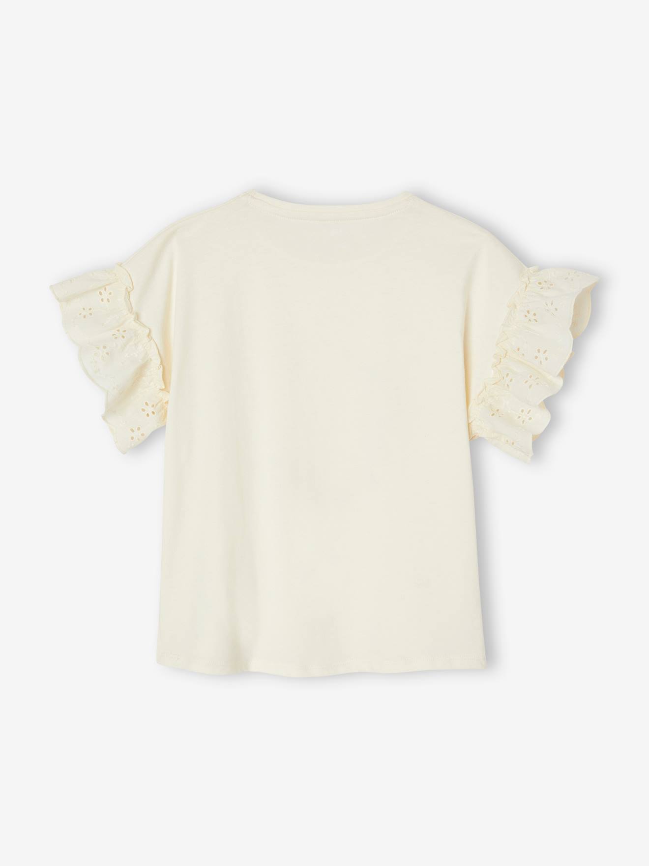 T-shirt motif couronne détails irisés fille écru