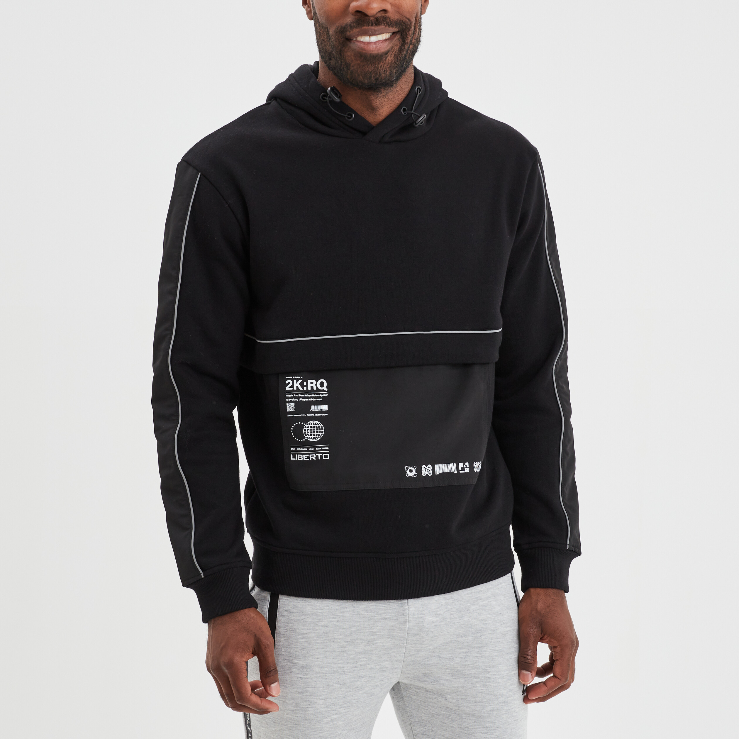 Sweat à capuche hoodie Liberto noir homme | La Halle