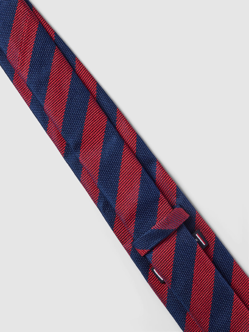 Seidenkrawatte mit Streifenmuster Modell 'WOVEN OXFORD' in rot