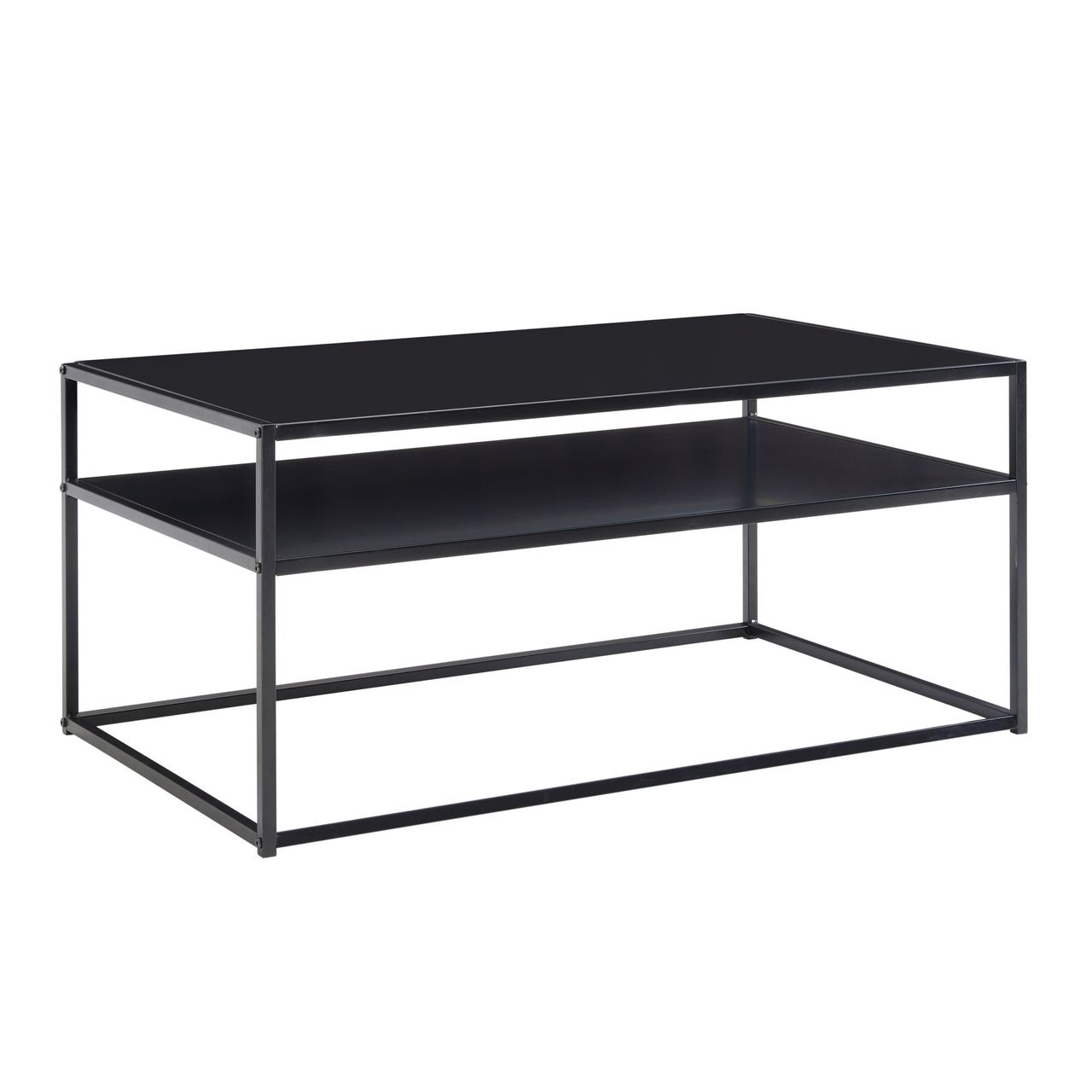 Skyport WOHNLING Couchtisch 100x60x45 cm Metall Wohnzimmertisch Sofatisch Tisch Stauraum