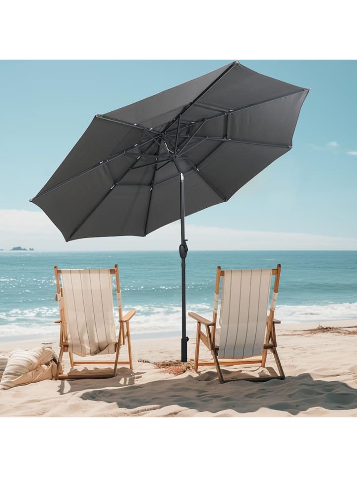 COSTWAY 300cm Sonnenschirm windfest stabil in Grau günstig kaufen onesize