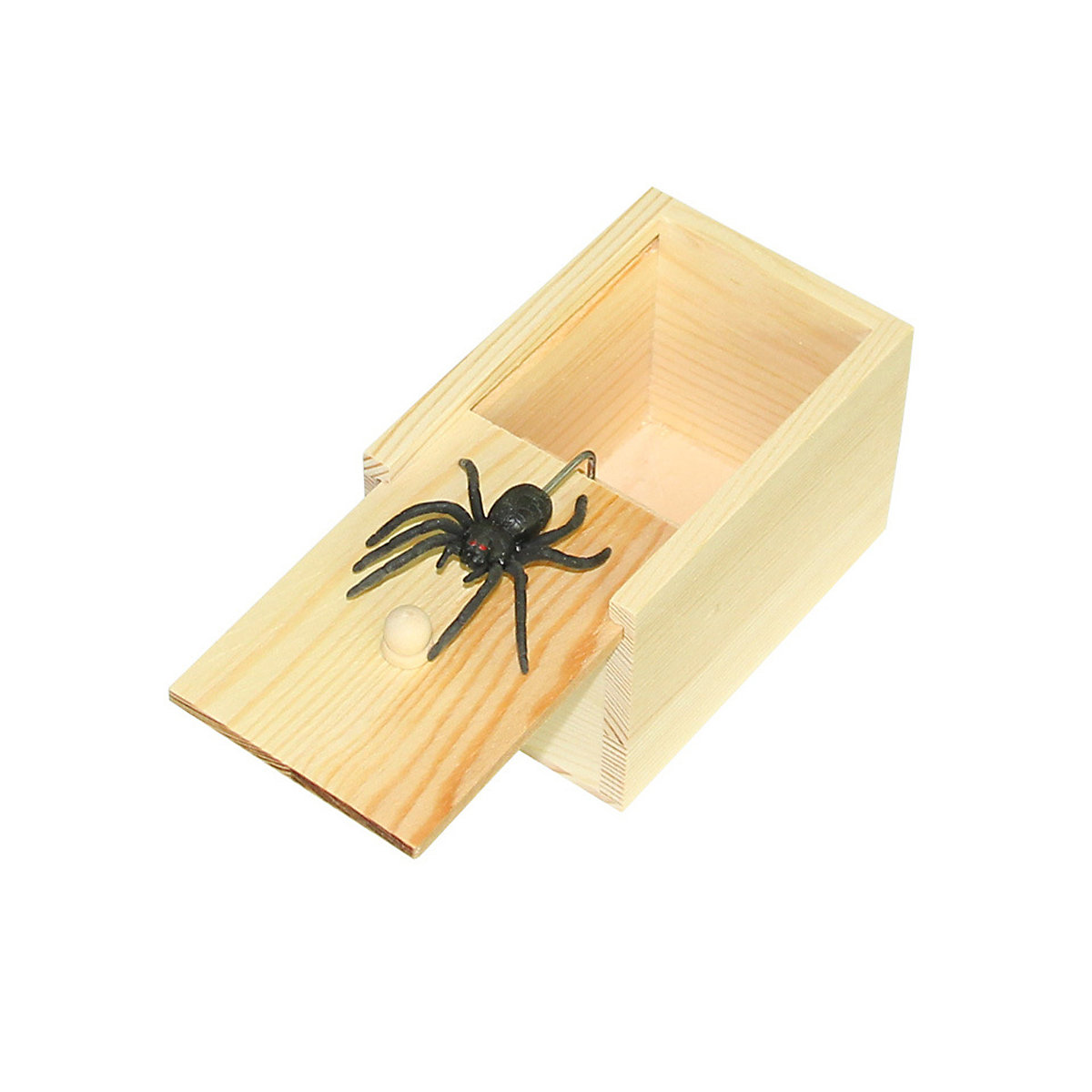 Spinne Spielzeug in Einer Holzkiste,Spider Prank Box Scherzartikel für Kinder