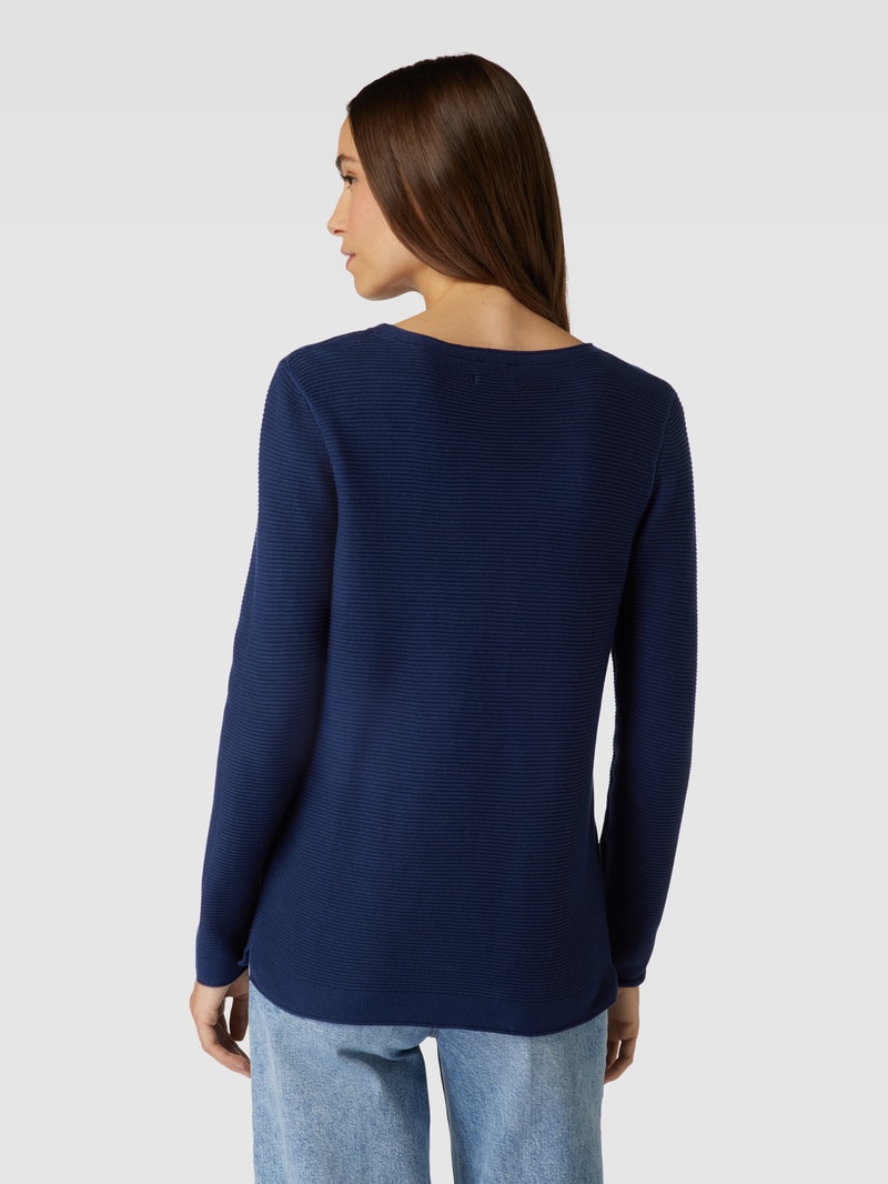 Strickpullover mit Rundhalsausschnitt in bleu