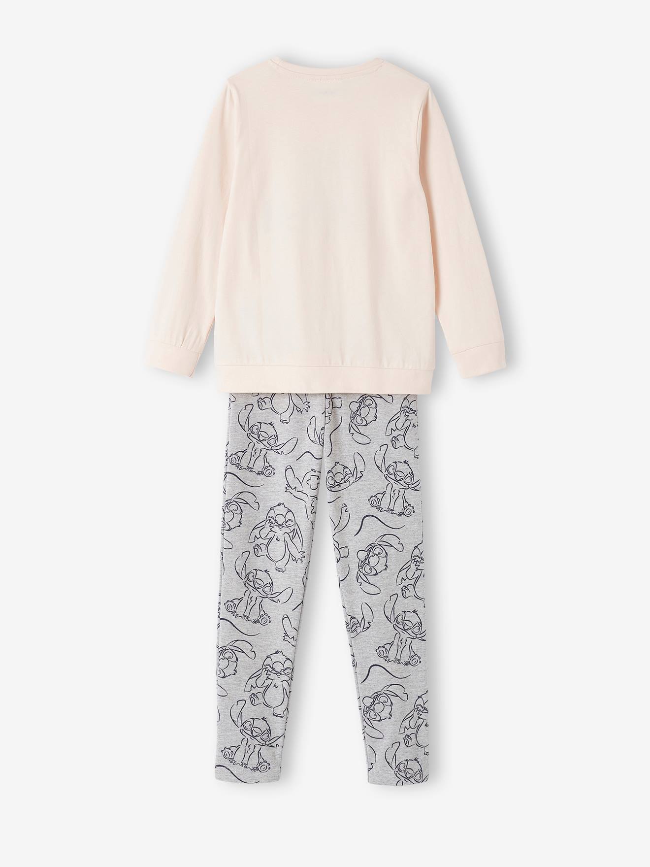 Pyjama fille DS® Stitch rose pâle/gris chiné