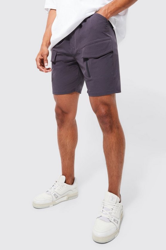 Lockere elastische Lightweight Stretch Cargohose mit Reißverschluss