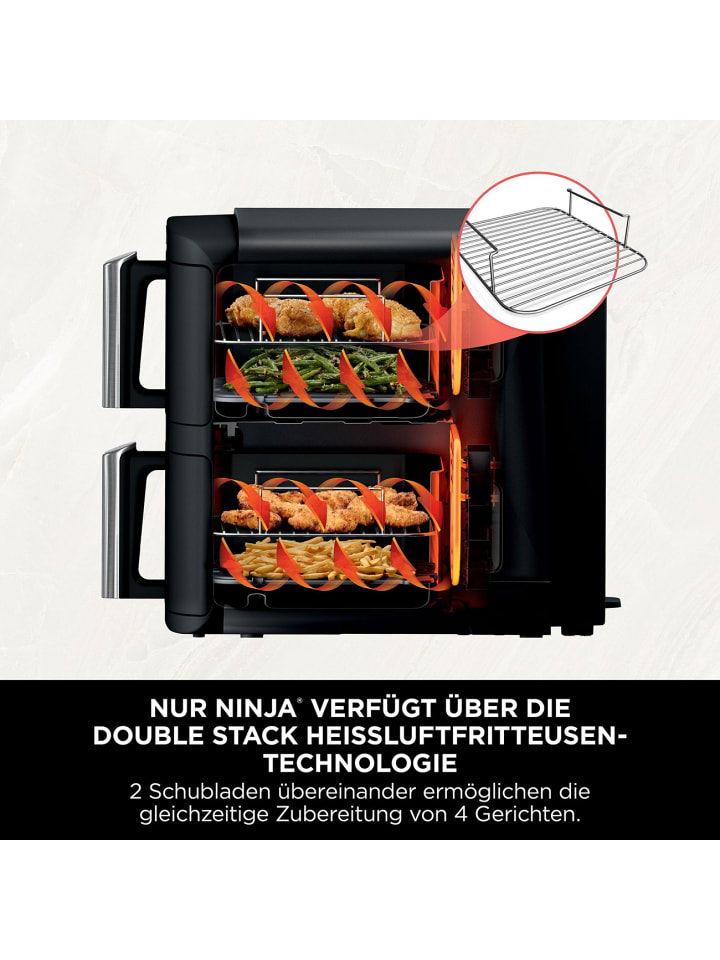 NINJA Heißluftfritteuse Double Stack SL300EU in schwarz günstig kaufen onesize