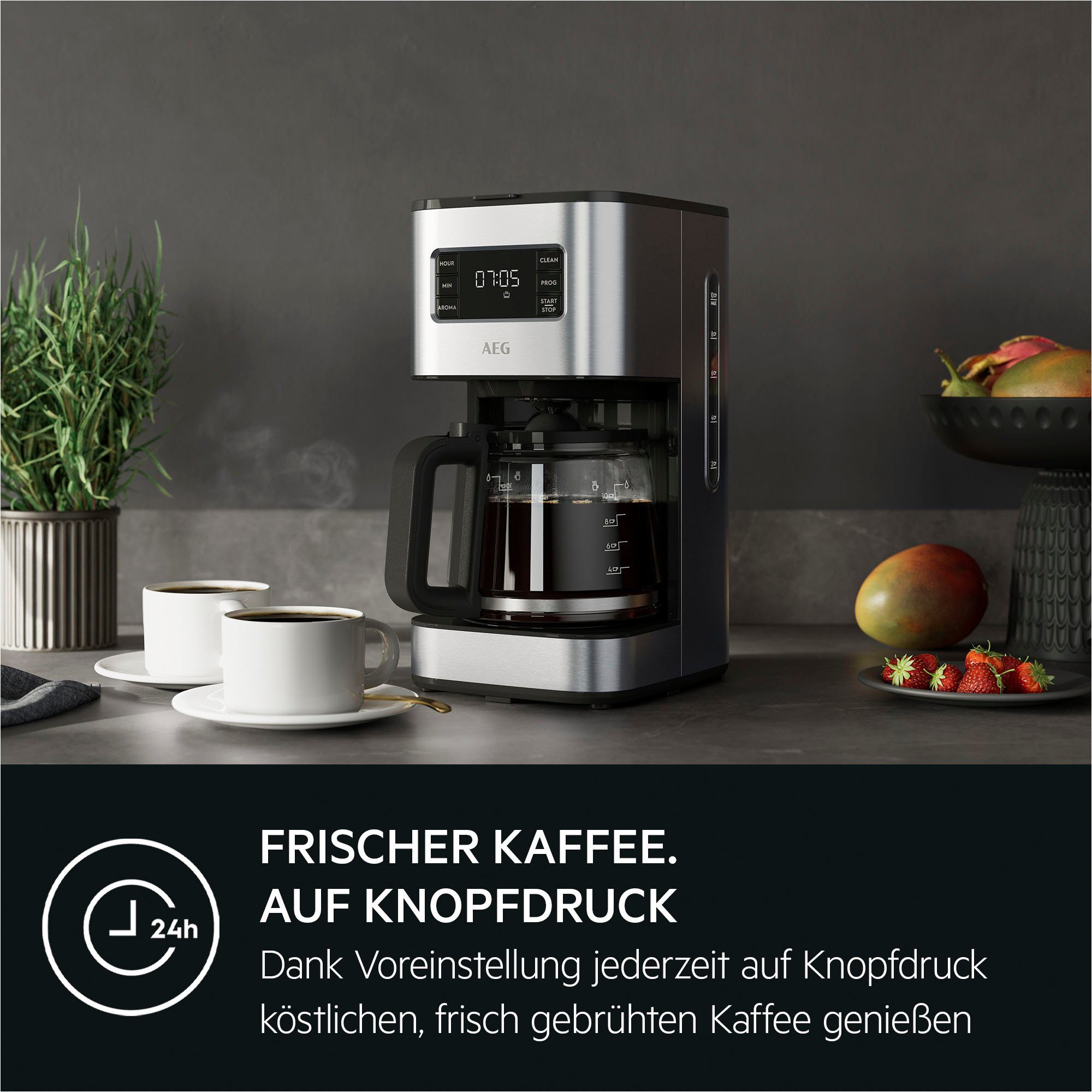 AEG Filterkaffeemaschine Gourmet 6 CM5-1-6ST, 1,25l Kaffeekanne, Korbfilter 1x4