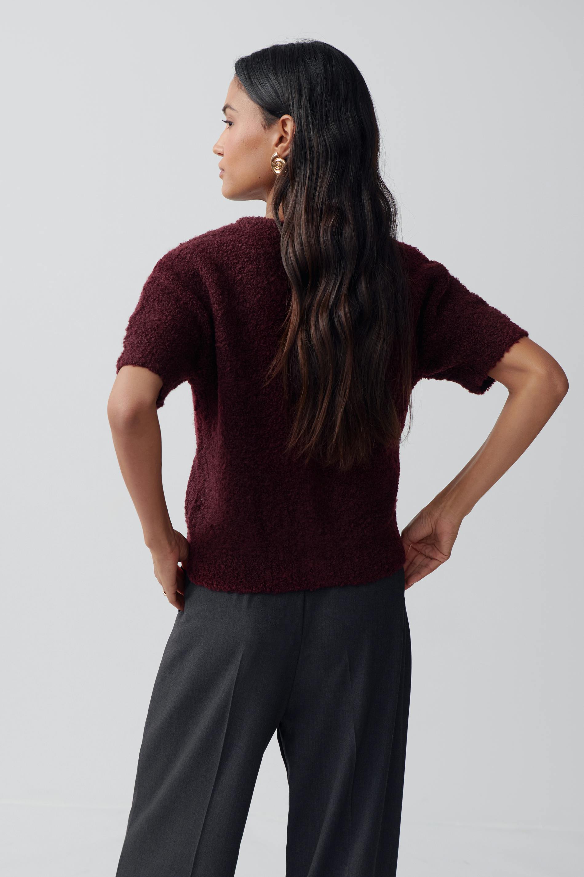 Knitted boucle cardigan