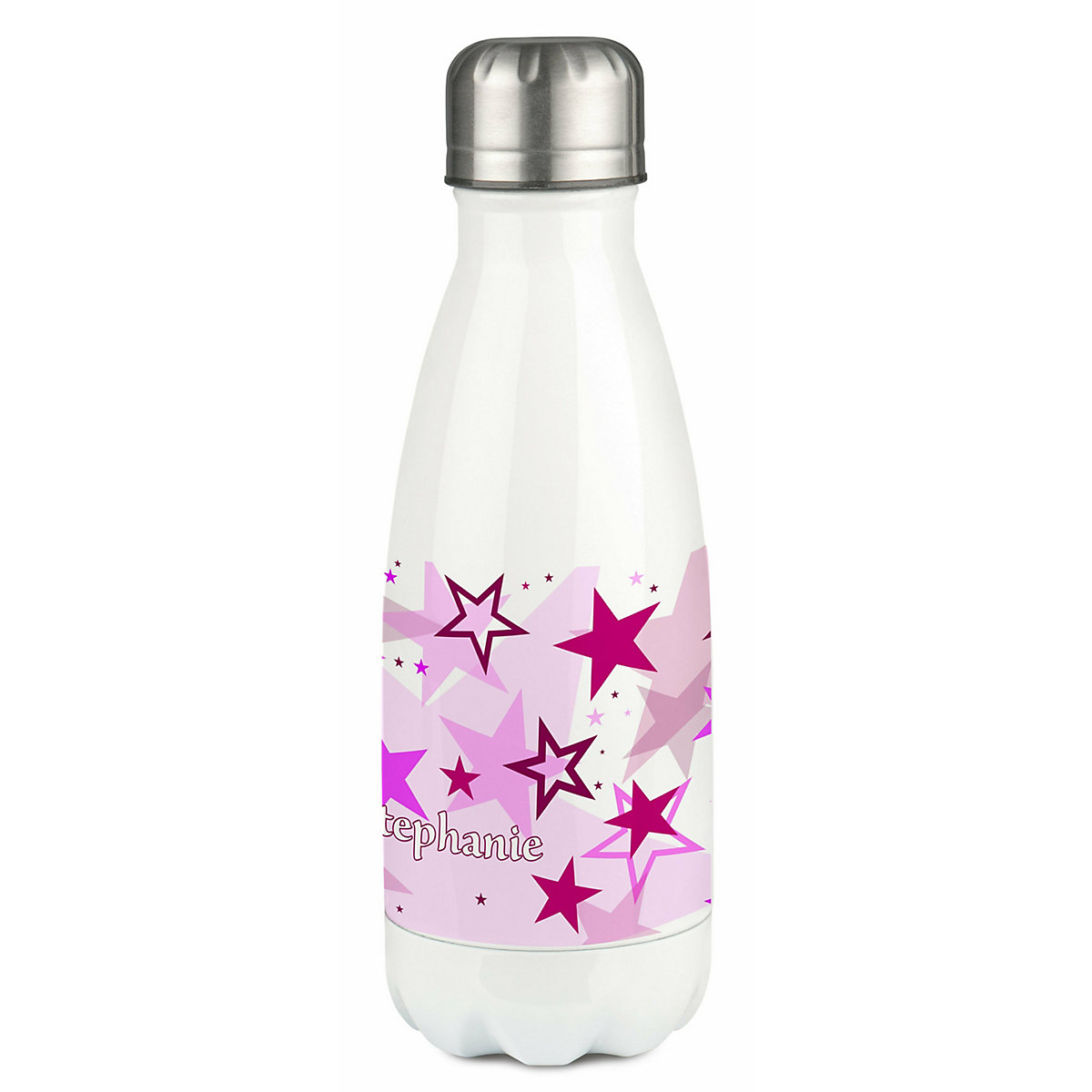 Edelstahl Kinder Thermoflasche / Trinkflasche bunt Sternenhimmel Farbe rosa Spülmaschinenfest, Auslaufsicher, Bruchfest, Doppelwandig, Für Heißgetränke geeignet, Mit Deckel, Isoliert