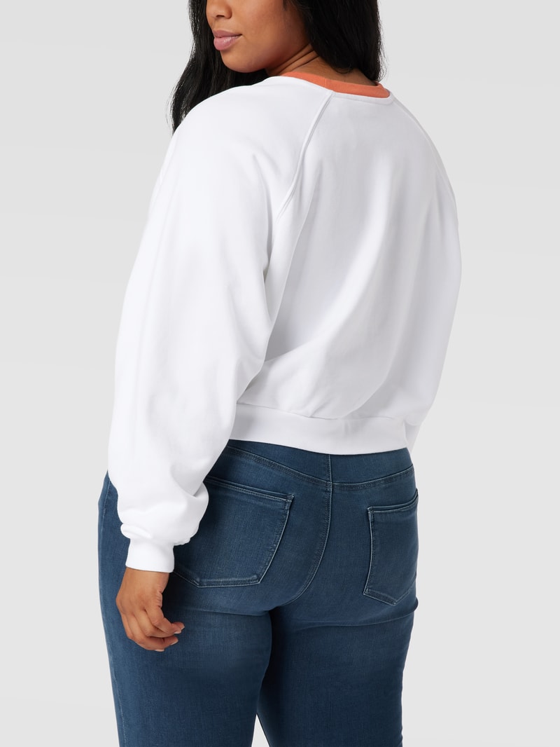 PLUS SIZE Sweatshirt mit Label-Print Modell 'VINTAGE' in weiß