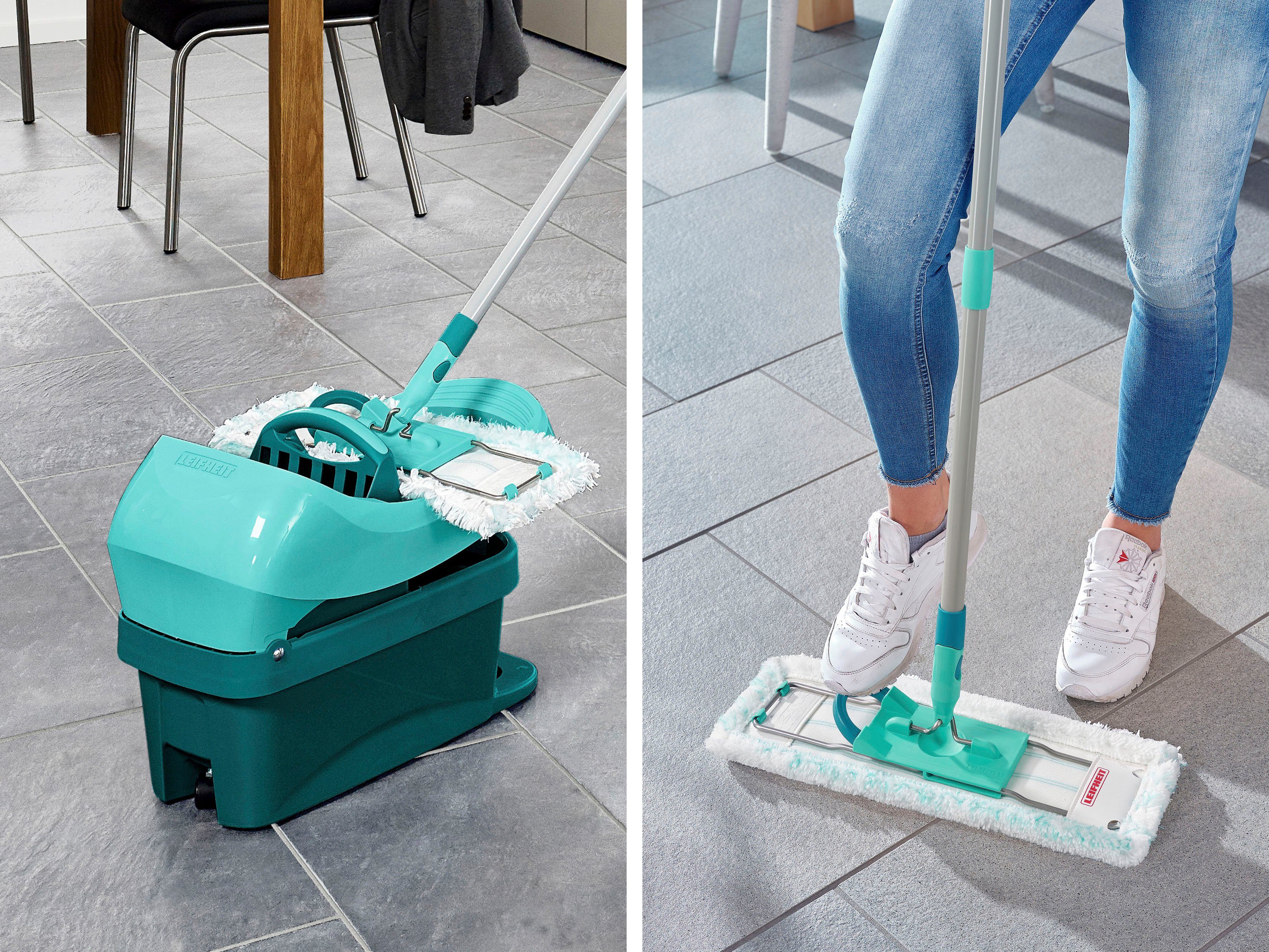 Leifheit Bodenwischer-Set Wischtuchpresse Profi XL mit Rollen, Wischbreite 42 cm