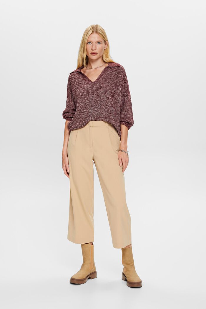 Pullover mit Polokragen, Baumwollmix