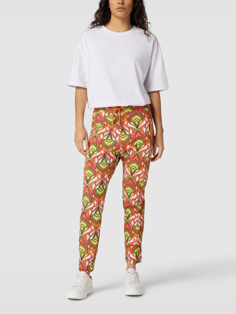 Sweatpants mit Allover-Muster Modell 'FUTURE' in orange