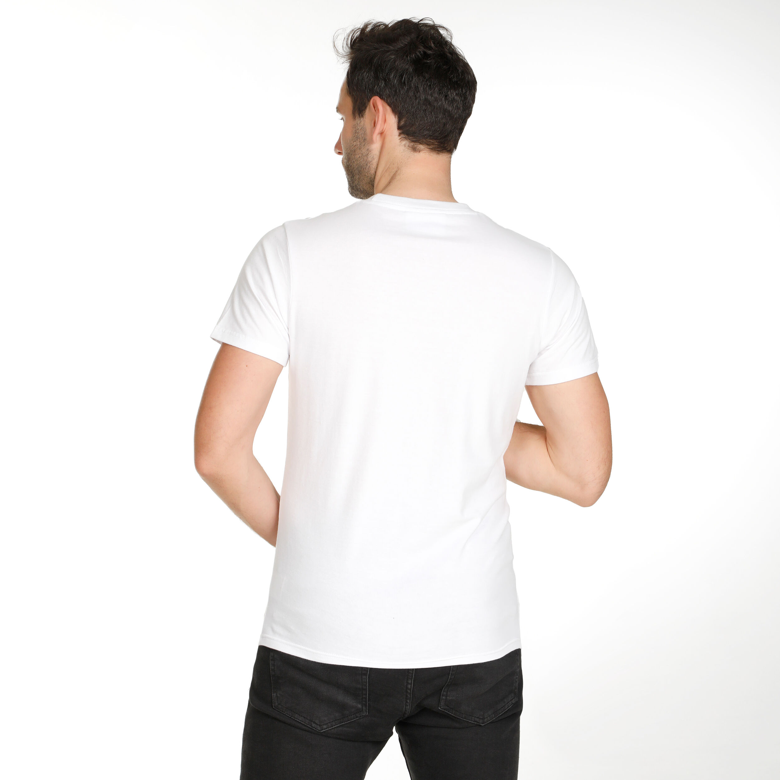 Retro Logo T-Shirt Herren - Weiß, Dunkelblau