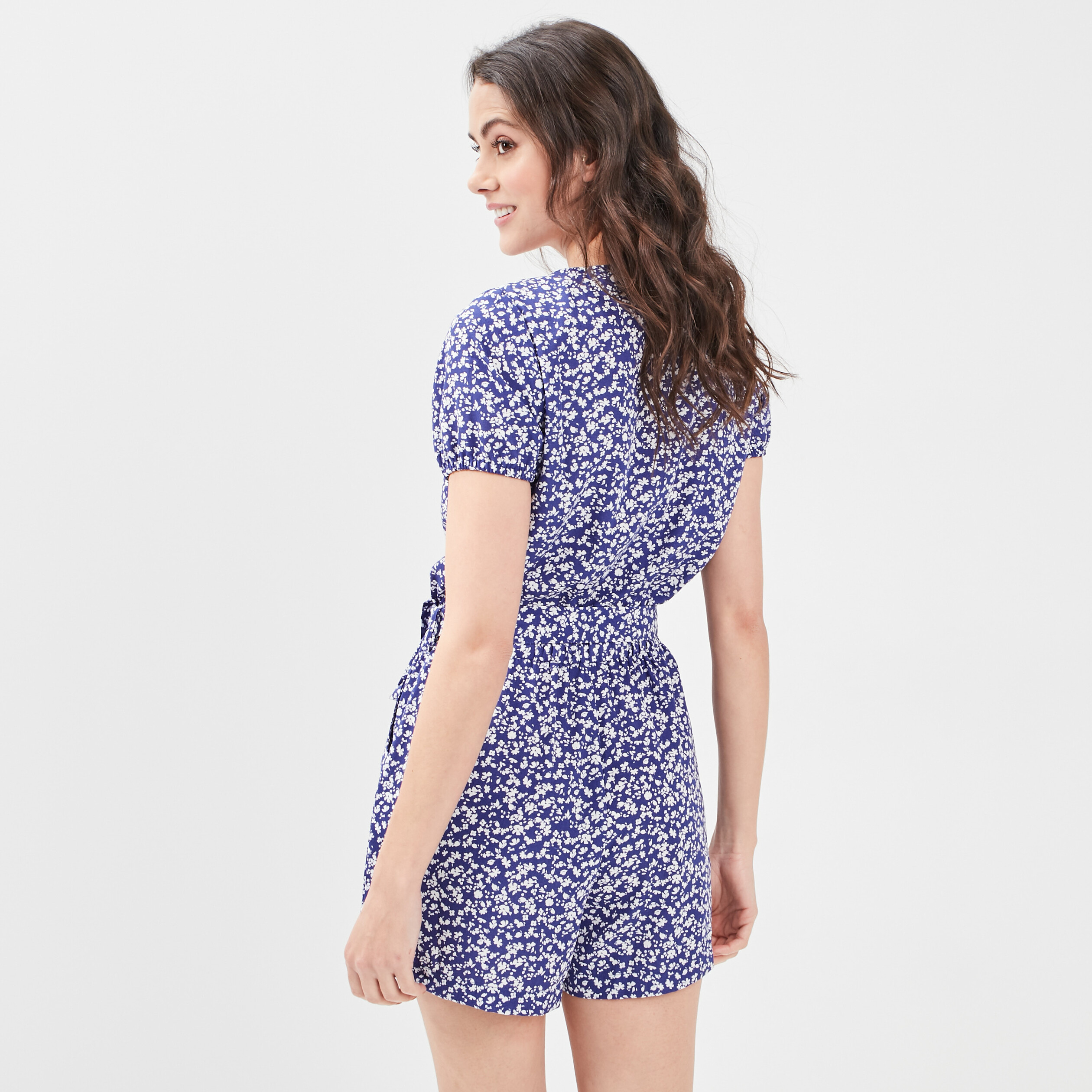Combishort ceinturée bleu electrique femme | La Halle