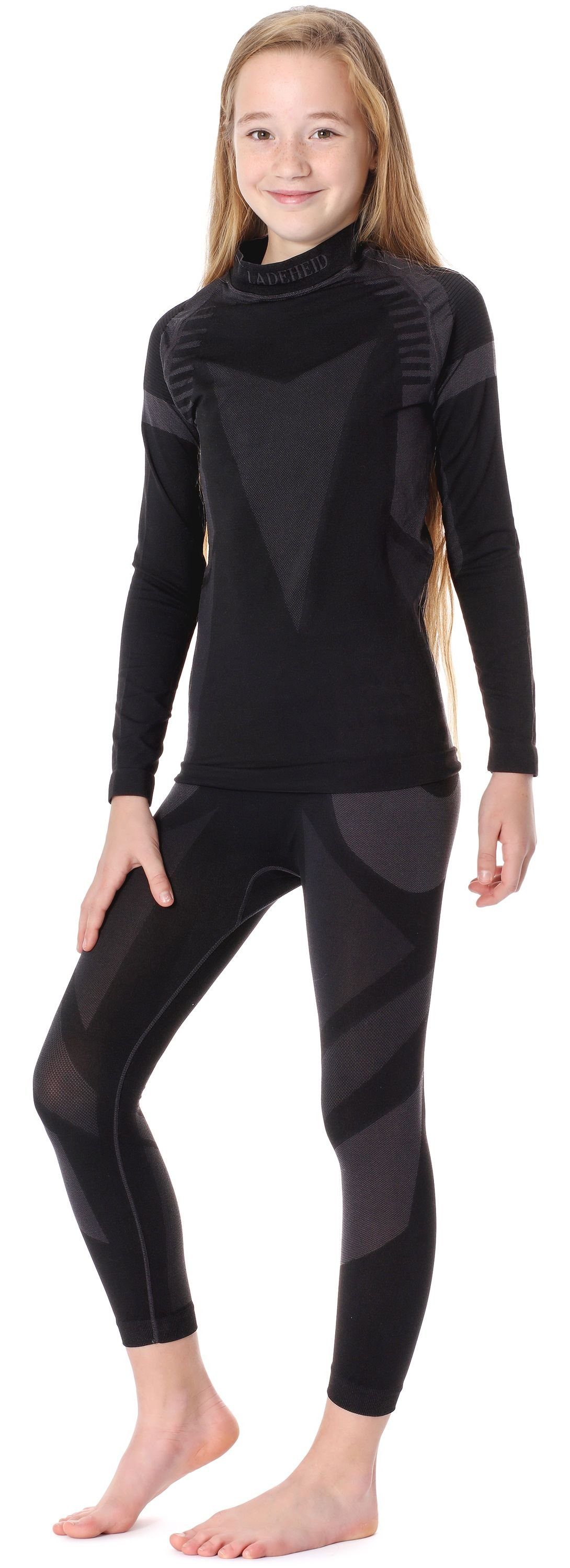 Ladeheid Funktionsunterhemd Kinder Funktionsunterwäsche Set Thermoaktiv LASS0005 (Set, mit Funktionsunterhose)