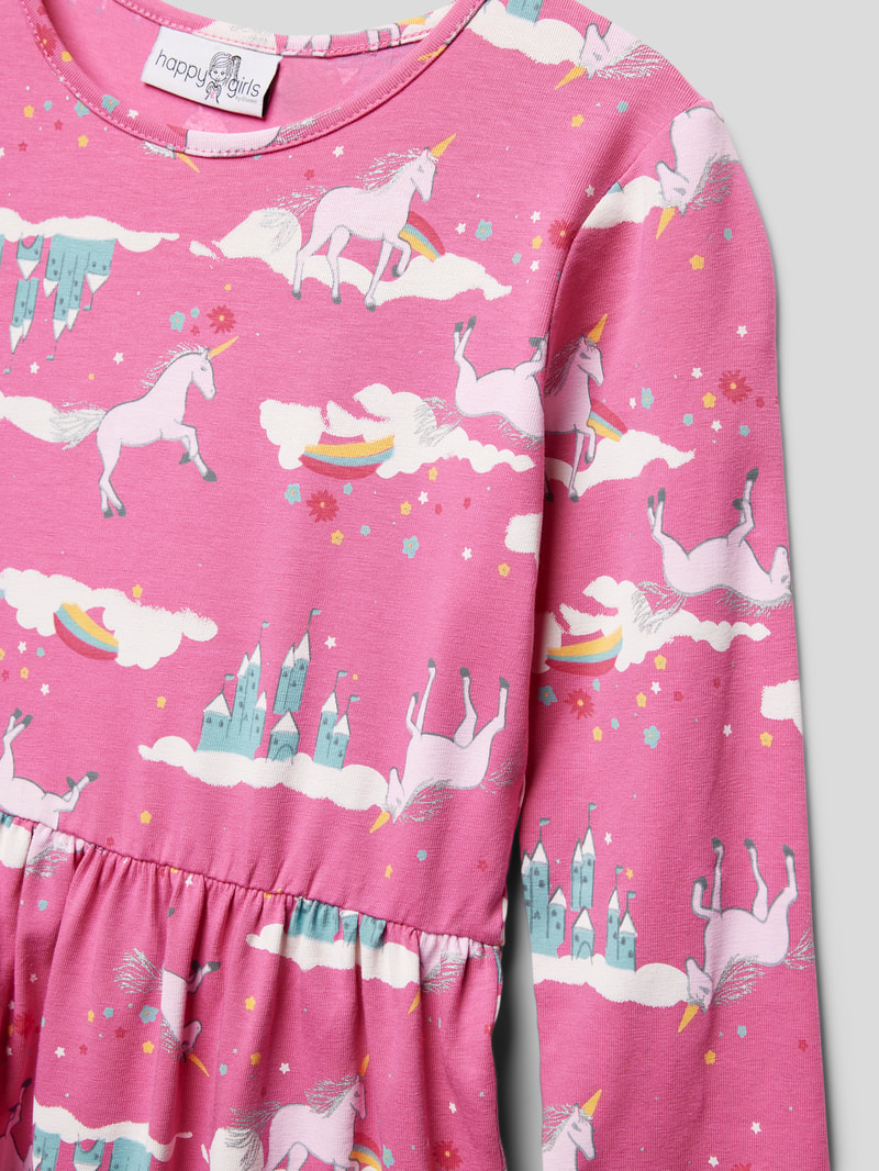 Minikleid mit Allover-Print in pink