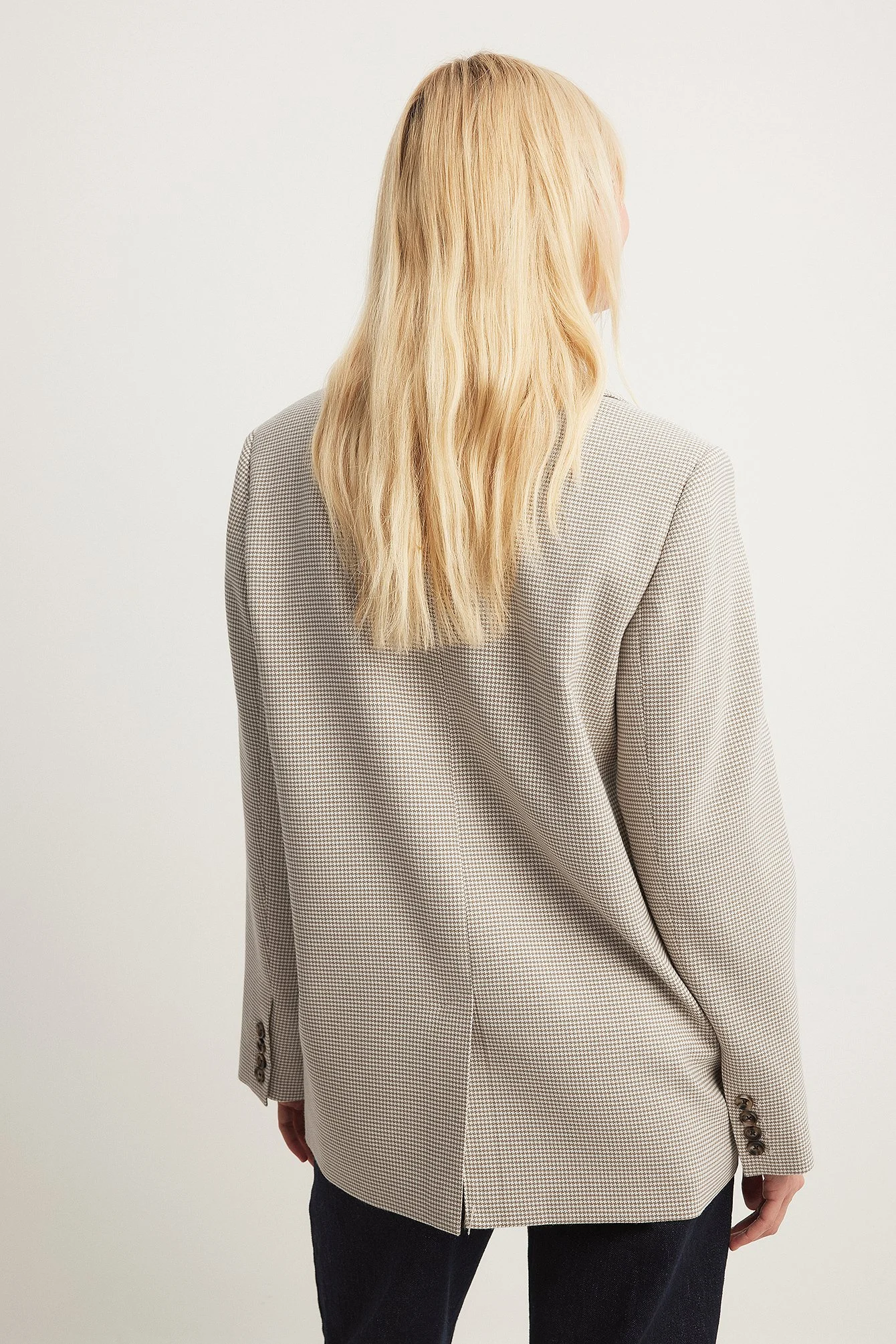 Oversized-Blazer mit Hahnentritt-Muster