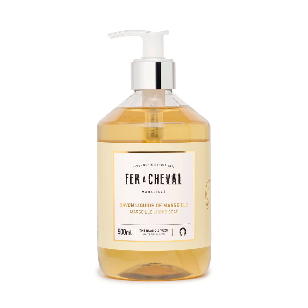 fer à cheval SAVON LIQUIDE DE MARSEILLE PARFUME THE BLANC & YUZU 500ML Savon liquide