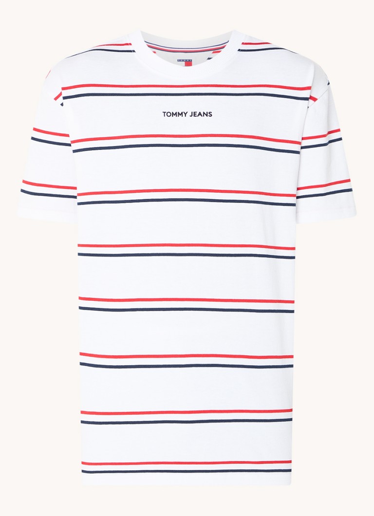 Tricou cu dungi și logo Tommy Hilfiger