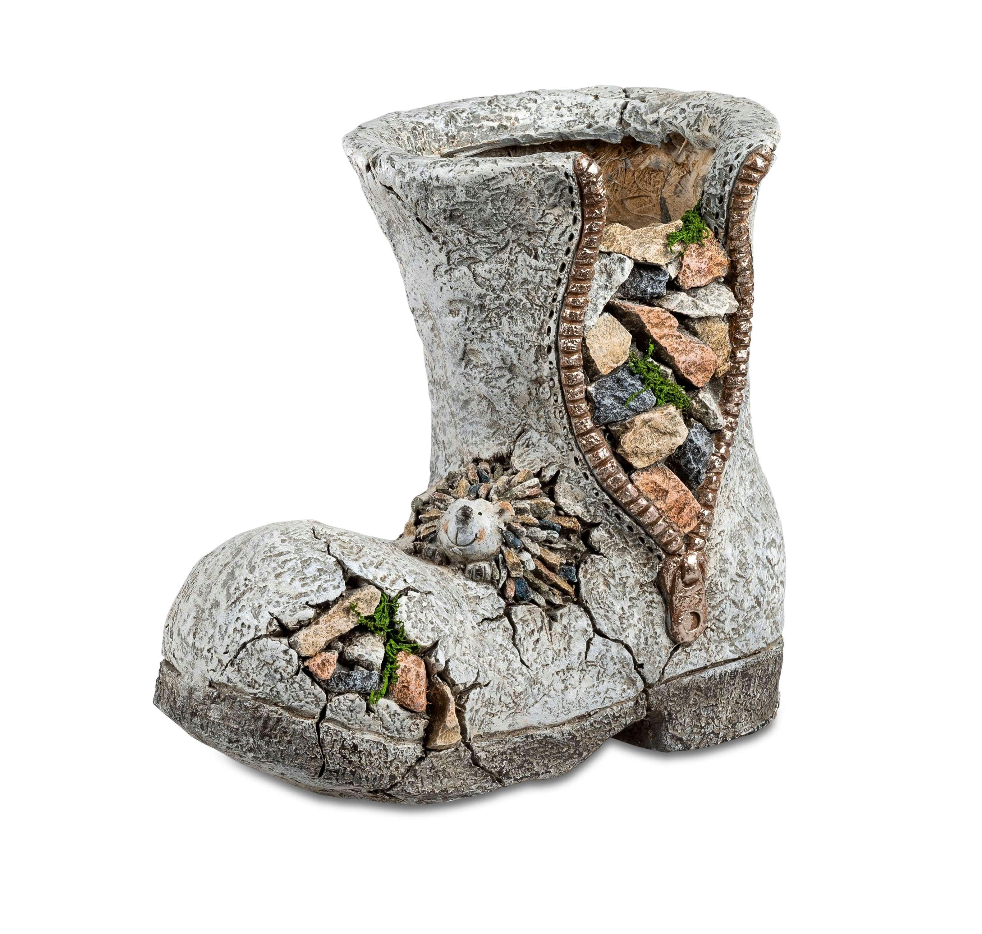 DanDiBo Übertopf Pflanztopf Stiefel aus Magnesia Blumentopf 32 cm wetterfest frostfest 715432 Pflanzgefäß Übertopf Kunststein Garten Gartendeko Dekofigur Gartendekofigur, für Blumen, Pflanzen & vieles mehr