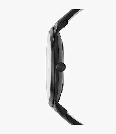 Fossil Herrenuhr The Minimalist Leder Schwarz