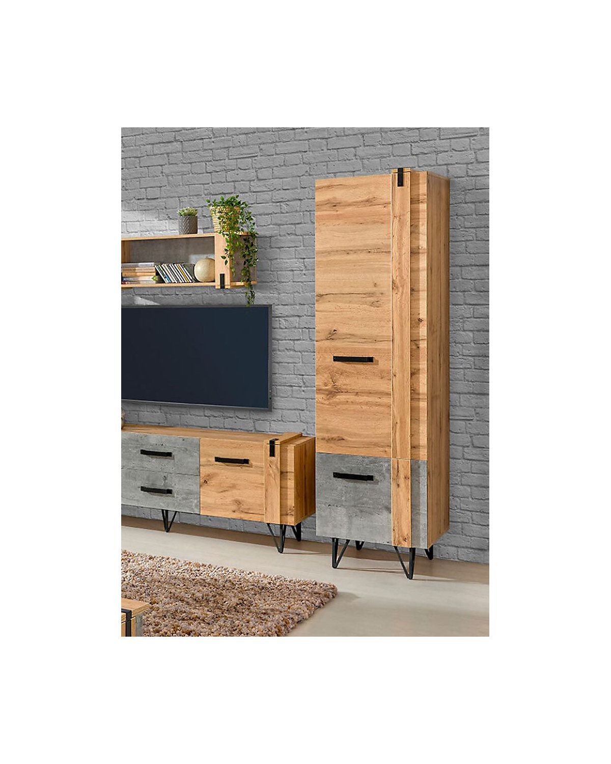 Kleiderschrank Stauraumschrank Milenium 45cm 2-türig