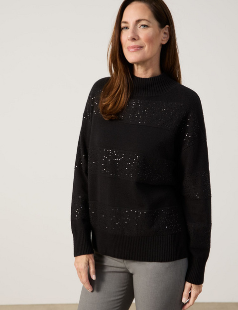 Pullover mit Turtleneck und Dekor