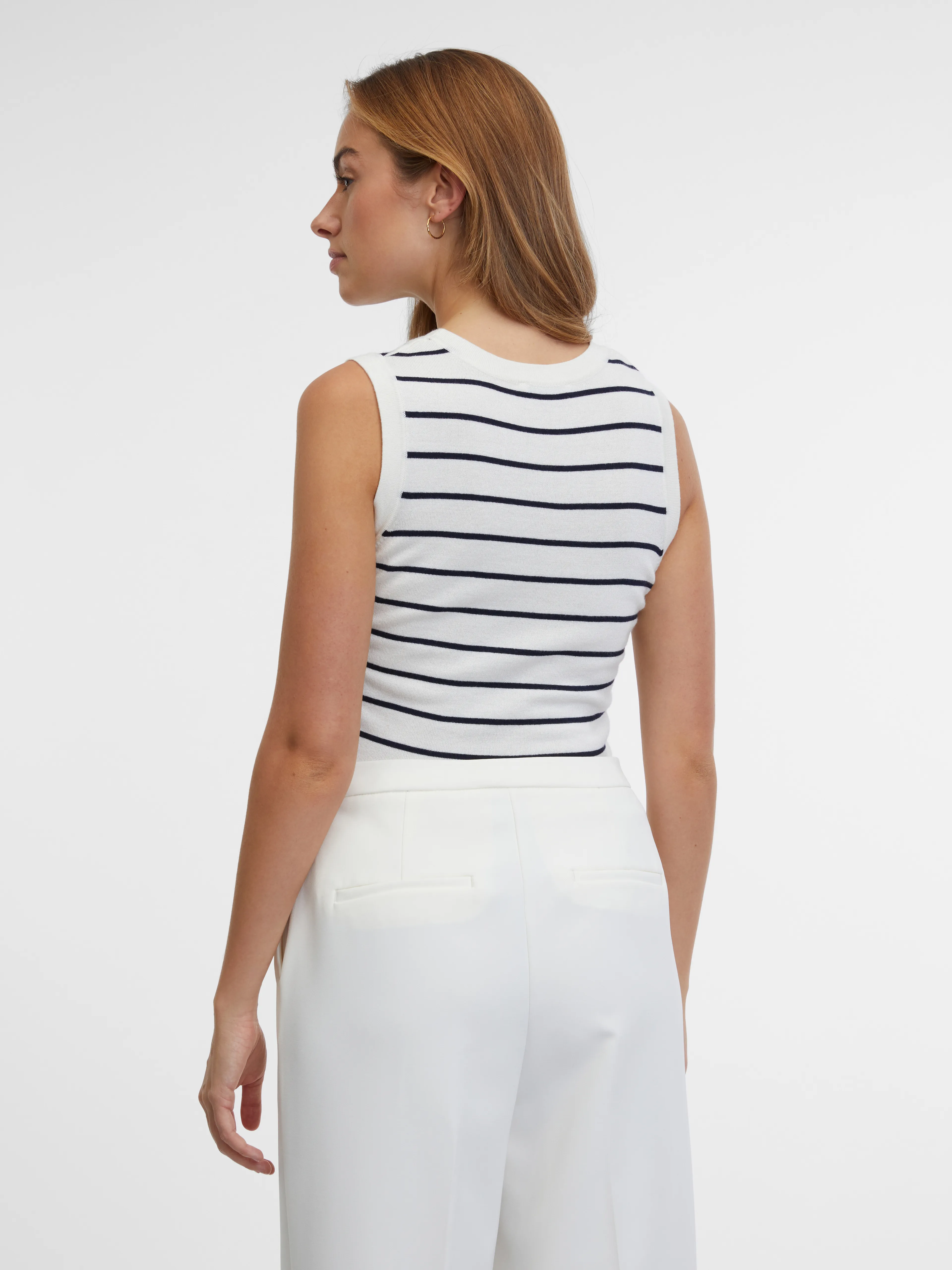 Blau-cremefarben gestreiftes Damen-Top ORSAY