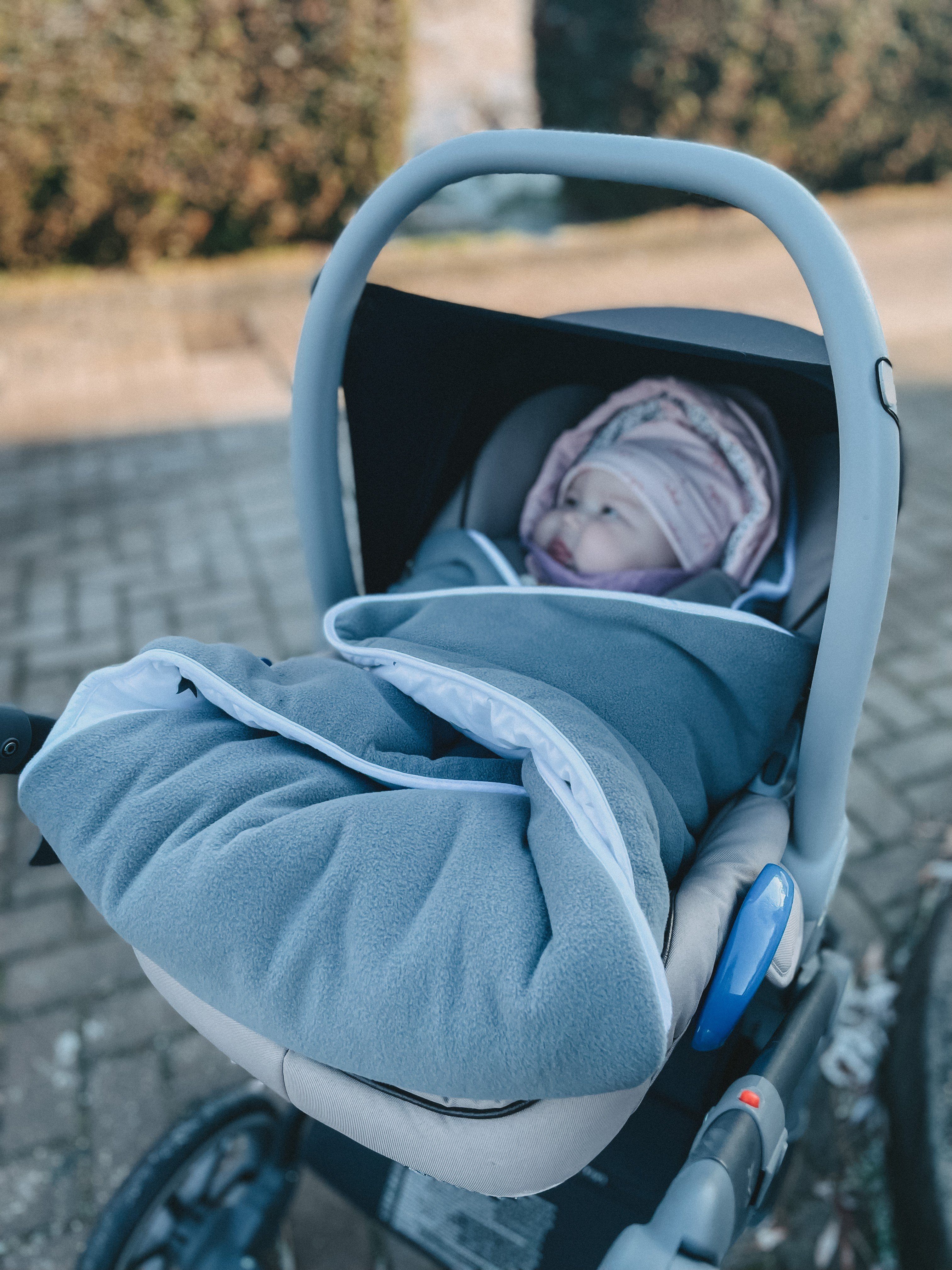 Babydecke Einschlagdecke Babyschalenfußsack Kinderwagenfußsack Winter XL, HOBEA-Germany, passend für Babyschalen mit 3- und 5-Punkt-Gurtsystem