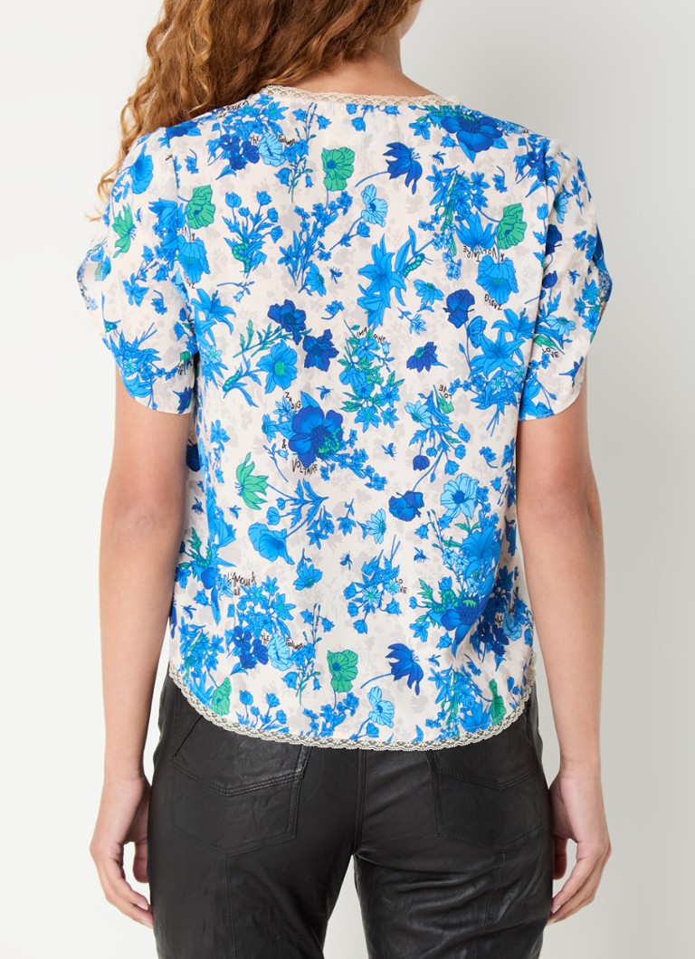 Zadig&Voltaire Tiffiny crepe blouse with floral print