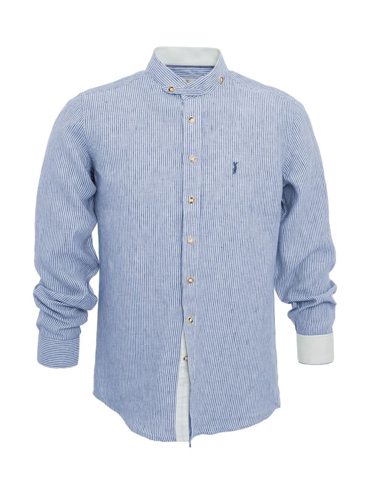 Almsach Stehkragenhemd 901LI-LA in blau günstig kaufen