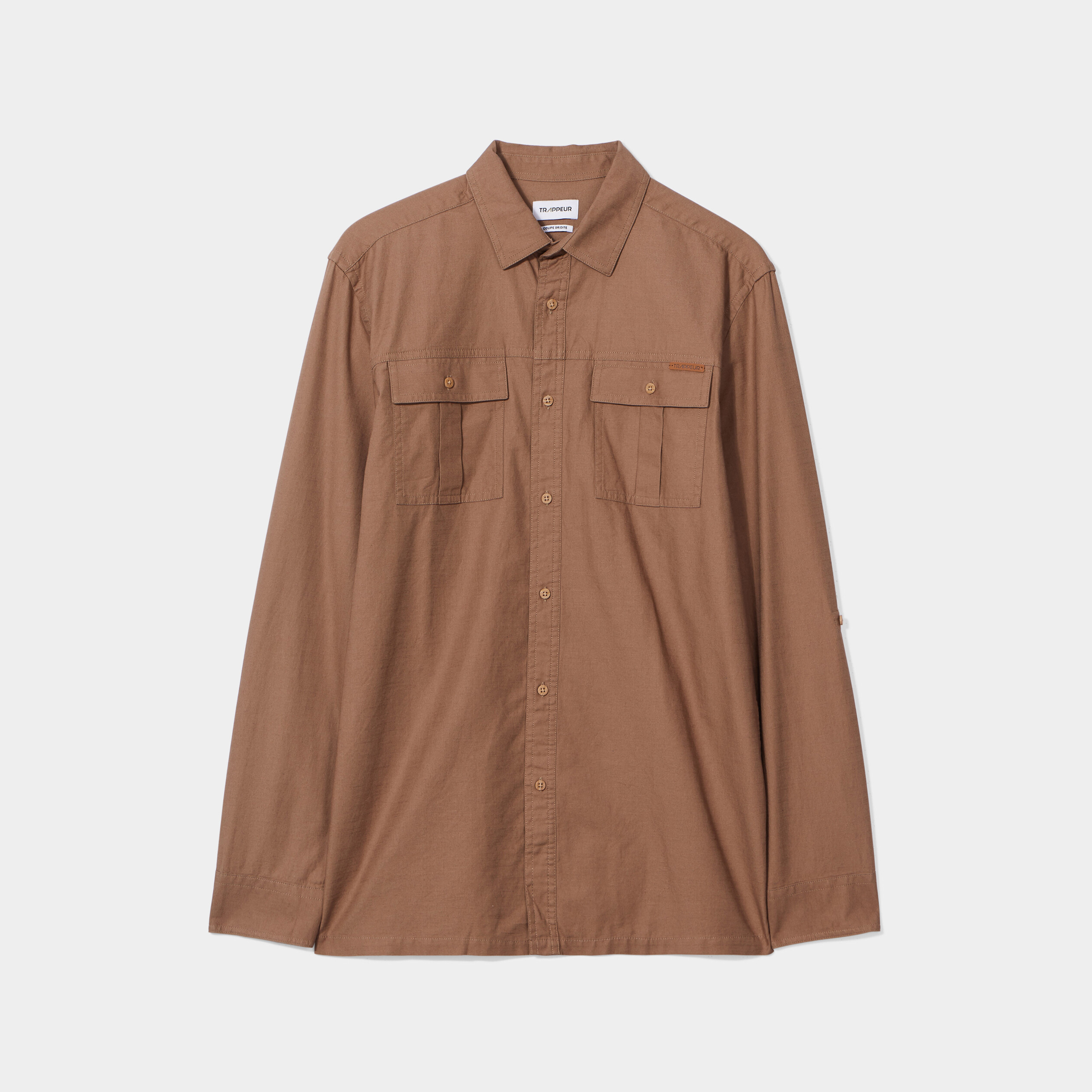 Chemise manches longues Trappeur marron homme | La Halle