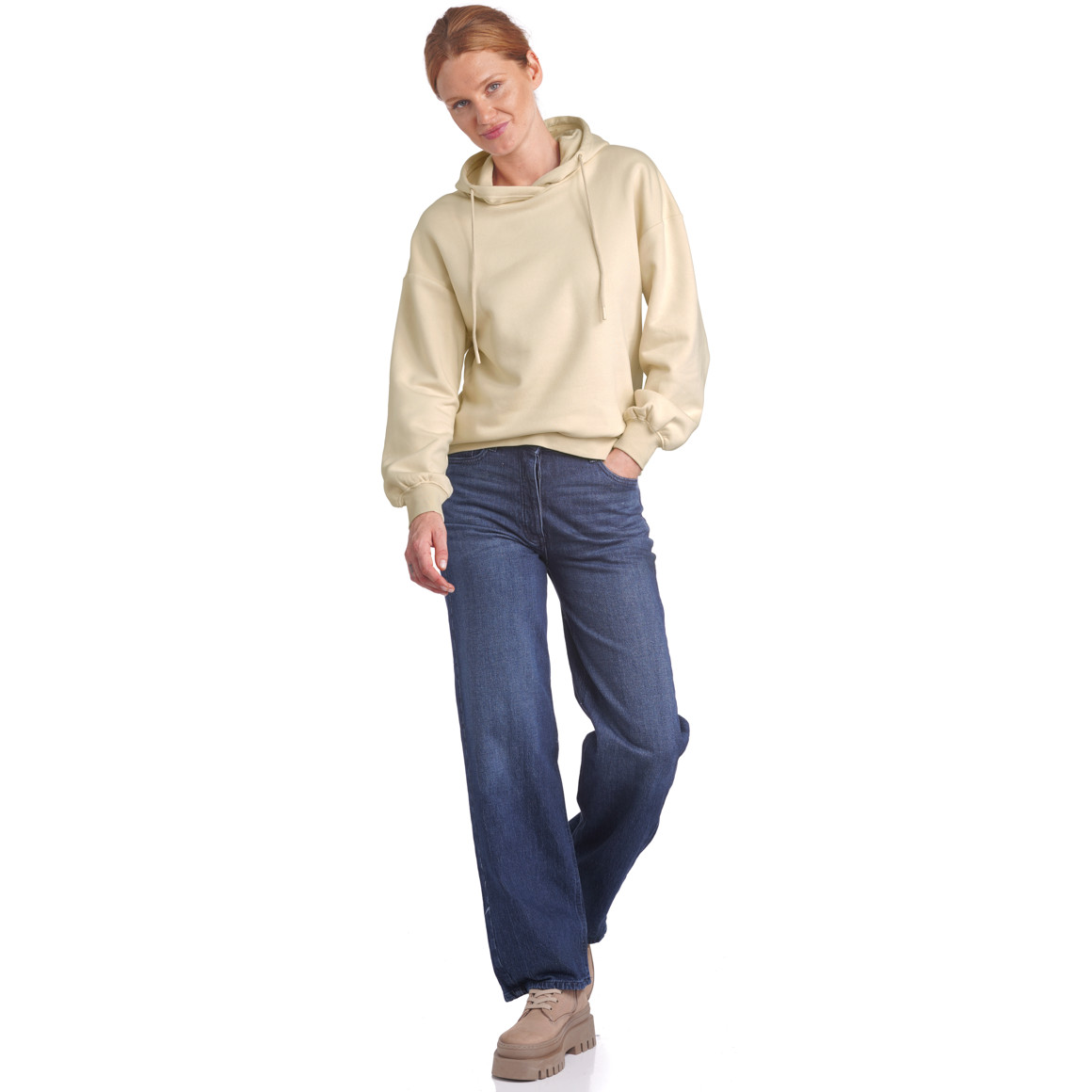 Damen Hoodie mit gummierten Schriftzug