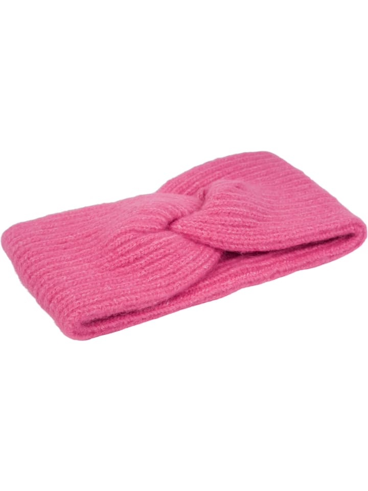 styleBREAKER Strick Stirnband mit Perlrippen Muster und Knoten in Magenta günstig kaufen onesize