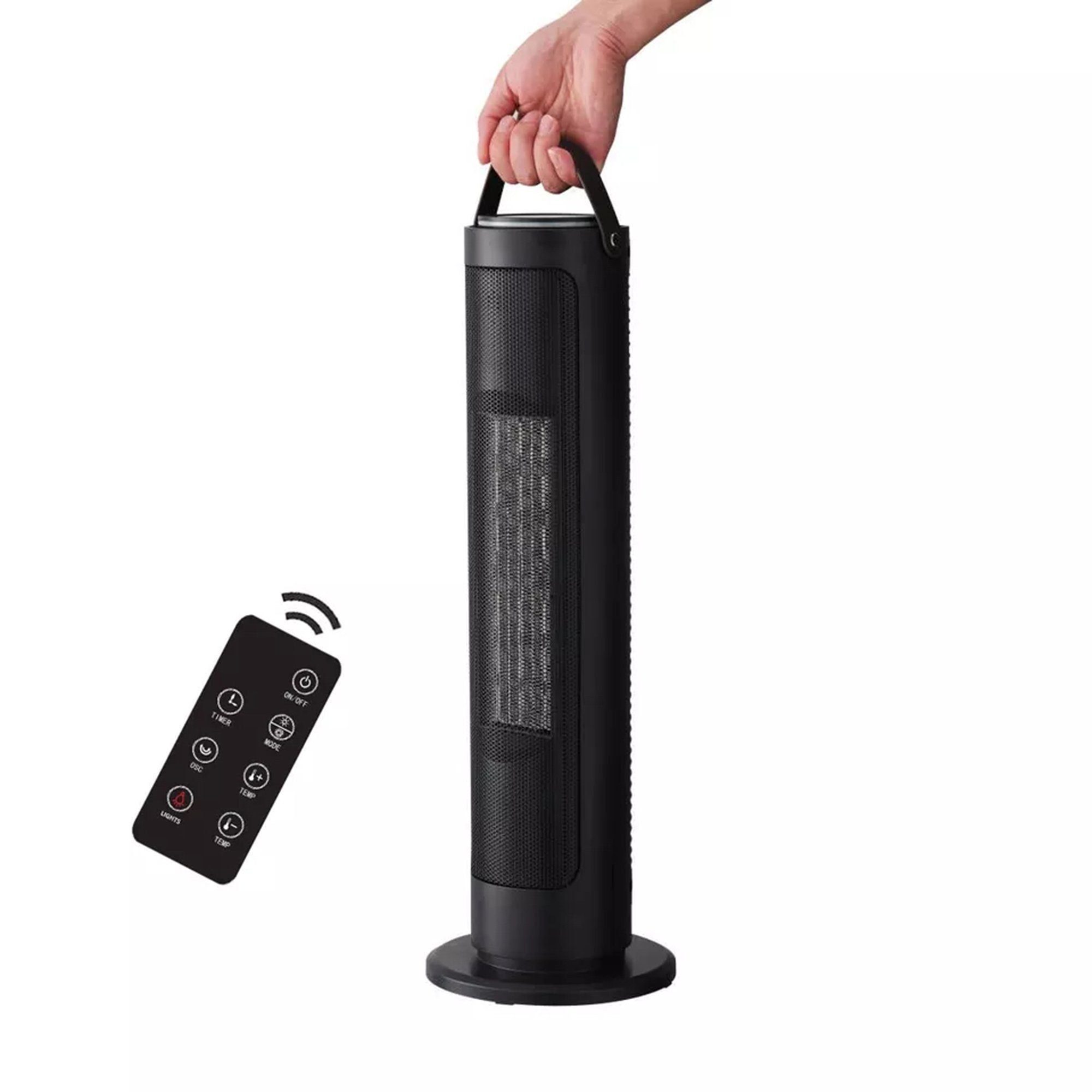TechnoCLEAN Keramikheizlüfter Heizlüfter, LED Display, Touchbildschirm mit Fernbedienung, 4 Energieeinstellungen
