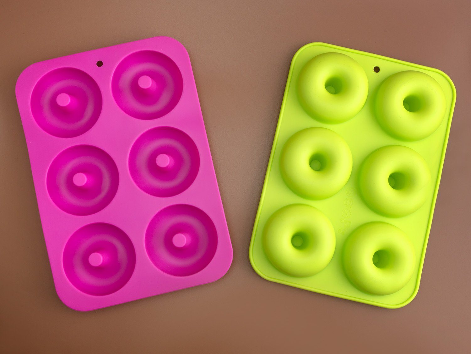 PRECORN Donutform Lebensmittelechte Silikon Donut Form Backen Antihaft faltbar Backform, (2-tlg)