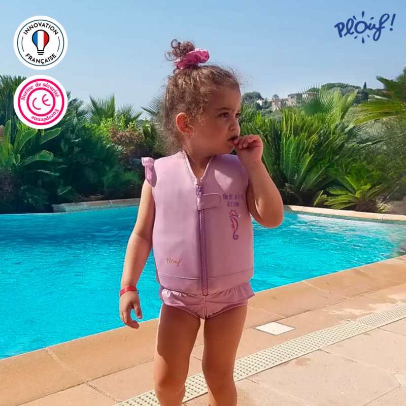 Maillot de bain flottant : Hippocampe Lavande